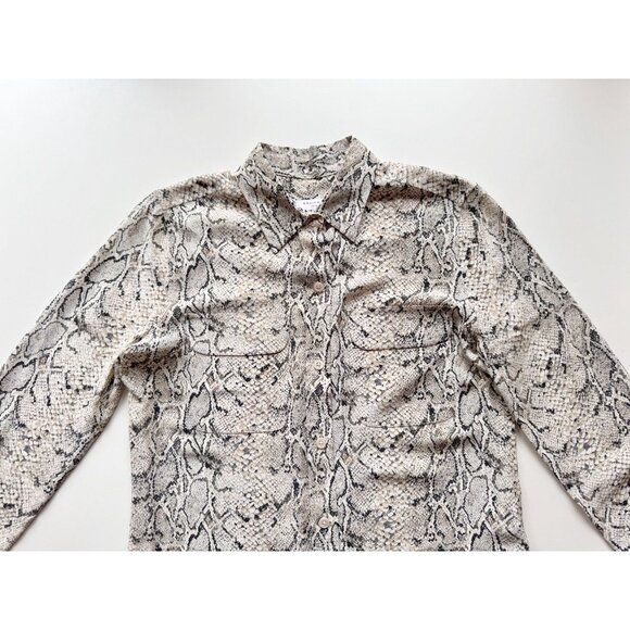 NWOT EQUIPMENT Slim Signature Python 100% Silk Crepe Button Up Shirt, Size XS - Picture 7 of 15